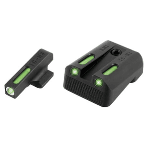 Truglo TFX 3-Dot Set Tritium/Fiber Optic Green with White Outline Front, Green Rear