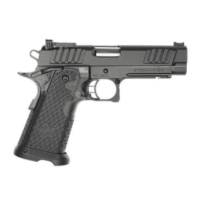 Staccato P 9mm Optic Ready Pistol with 4.4 Inch Stainless Bull Barrel and Black DLC Finish