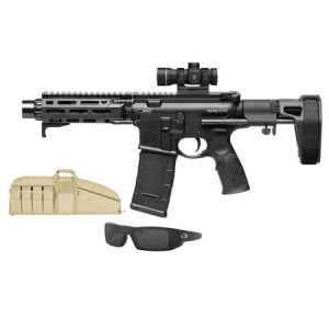 Daniel Defense DDM4 PDW 300 Blackout Pistol Tactical Package with Red Dot, Sunglasses and Rifle