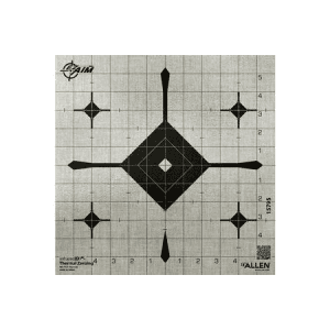 Allen EZ-Aim Grid Bullseye Adhesive Thermal ID Bullseye Paper 12"x12" Gray 12 Targets