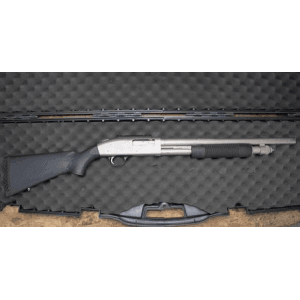 Mossberg M590A1 12-Gauge Police Trade-In Shotgun with Nickel Finish, Case, and Scope Base