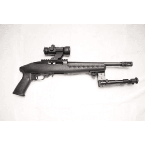 Ruger Charger 22LR Police Trade-in Pistol with Muzzle Brake, Bi-Pod and Red Dot Optic (Magazine Not Included)