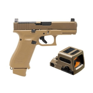 Glock 19X MOS 9mm Pistol with Coyote Frame and Holosun Red Dot Optic