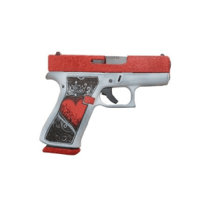Glock 43X MOS 9mm Optic Ready Semi-Auto Pistol with Glitter Gunz Queen of Hearts Finish