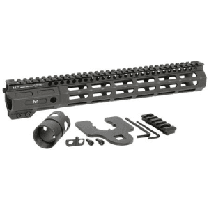 Midwest Industries Night Fighter 13.50" M-LOK Black Hardcoat Anodized Aluminum Includes Barrel Wrench, Nut, & 5 Slot Rail
