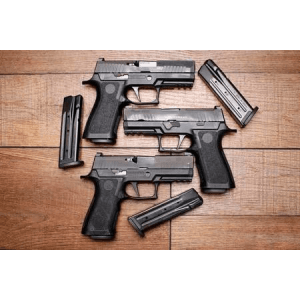 Sig Sauer P320 X Carry 9mm Optic Ready Police Trade-In Pistols with Night Sights and Linndale PD Engraving (Very Good Condition)