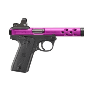 Ruger Mark IV 22/45 Lite 22LR Rimfire Pistol with Purple Anodized Slide and Riton Red Dot Optic