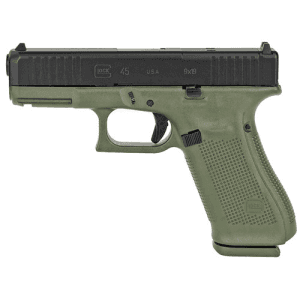 GLOCK G45 G5 MOS 9mm 4.02" 17rd Optic Ready Pistol + Front Serrations | OD Green Frame
