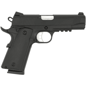 TISAS (SDS Imports) 1911 B45R Carry 45ACP 4.25" 8rd Pistol w/ Rail - Black / Rubber Grip