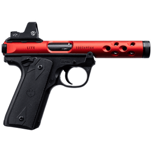 RUGER Mark IV 22/45 Lite 22LR 4.4" 10+1 Pistol w/ Riton Red Dot & Threaded Barrel - Red Anodized