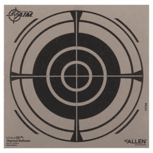 ALLEN Thermal Target Bullseye Hanging Paper 8 x 8 Black