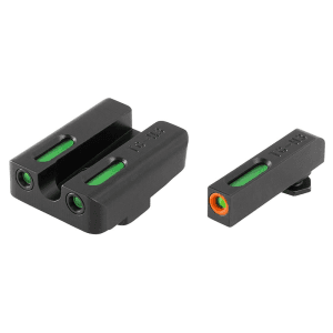 Truglo TFX Pro Tritium/Fiber Optic Day/Night Sights for Glock 20, 21, 25, 29, 30, 31, 32, 37, 40, 41 Orange Outline Front Rear Green