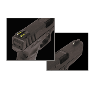 Truglo TFO Tritium/Fiber-Optic Day/Night Sights Fits Springfield XD, XDM (excluding 5.25" Comp Series) and XDS - Front Green/Rear Yellow