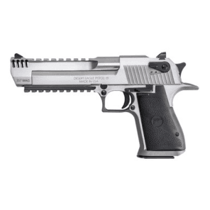 Magnum Research DE357SRMB Desert Eagle Mark XIX 357 Mag 9+1 6" Stainless Steel Barrel, Stainless Steel Serrated Slide, Stainless Steel Frame w/Beavertail & Picatinny Rail, Weaver Top Mount