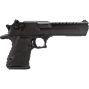Magnum Research DE357 Desert Eagle Mark XIX 357 Mag Caliber with 6" Picatinny Rail Barrel, 9+1 Capacity, Overall Black Finish Carbon Steel, Beavertail Frame, Serrated Slide & Rubber Grip