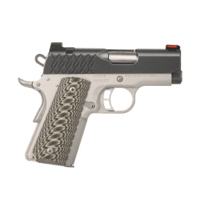Kimber Mfg.,inc 3000356 Aegis Elite Ultra 45 ACP 7+1 3" Ramped Barrel Matte Black KimPro II Fixed Fiber Optic Front Stainless Steel Slide Satin Silver Round Heel G10 Grip