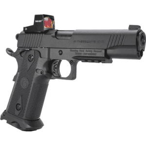 EAA 395040 Witness2311 45 ACP 11+1 5" Black Barrel, Black Serrated Slide & Polymer Frame w/Picatinny Rail & Beavertail Black Checkered Polymer Grips