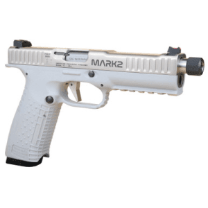 Arsenal Firearms Strike One Mark II Pistol - Silver / Stainless | 9mm | 5.5" Threaded Barrel | 2 x 17rd Mags | Straight Trigger | Fiber Optic Front Sight