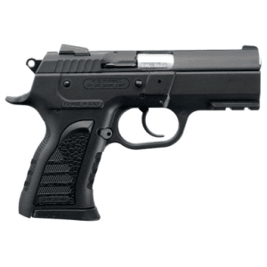 Tanfoglio IFG TF-COMPACTF-10 Force Compact F 10mm Auto Caliber with 3.62" Barrel, 11+1 Capacity, Overall Black Finish, Picatinny Rail Frame, Serrated Steel Slide & Rubber Grip