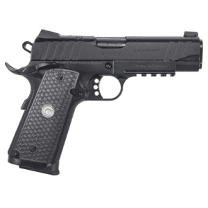 EAA GIRSAN 391047 MC1911 S Influencer Full Size 45 ACP 8+1 5" Blued Steel Barrel, Black Optic Ready/Serrated Steel Slide & Frame w/Picatinny Rail & Beavertail, Black Polymer Grip