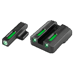TruGlo TG13HP1A Tfx FrontRear Sights Green Tritium Fiber Optic White Outline