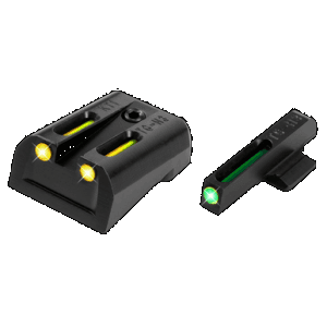 TruGlo TFO Front Rear Sight Kimber 1911 Green Tritium Fiber Optic Yellow