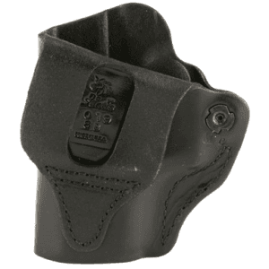 DeSantis Gunhide 019BA8BZ0 Mini Scabbard OWB Black Leather Compatible w/Glock 43, Belt Slide Mount, Right Hand
