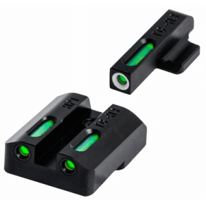 Truglo Tfx Front and Rear Sights Green Tritium Fiber Optic White Outline Handgun