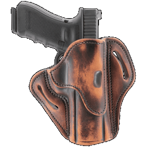 1791 Gunleather ORBH24VTGR BH2.4 Optic Ready OWB Size 2.4 Vintage Leather Belt Slide Fits Walther PPQ/Sig P320/Springfield XD-M Right Hand