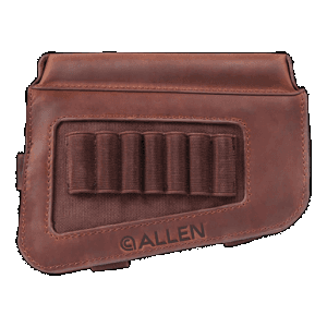Allen 8519 Westcliff Buttstock Cartridge Carrier 7rd Capacity Leather Rifle Buttstock Mount Features Raised Cheek Piece