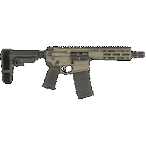 Cobalt Kinetics CKPROLITE30075CKG Pro Light 300 Blackout 7.50" Black Melonite Barrel, CK Green Aluminum Picatinny Rail Receiver, Polymer SB Tactical SBA3 Brace, Black Polymer Grip