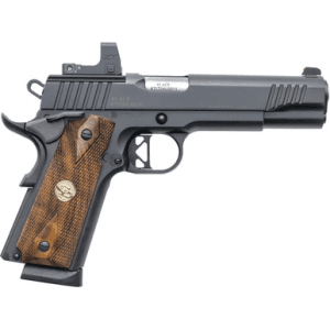 Charles Daly 440213 Superior 45 ACP 10+1 5" Stainless Steel Barrel, Black Serrated Steel Slide, Black Steel Frame w/Beavertail, Walnut Diamond Checkered Grip, ZeroTech Red Dot