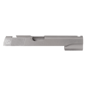 Caspian 1911 Government Slide 45 ACP with Novak Front and Rear Sight Cut Steel In the White