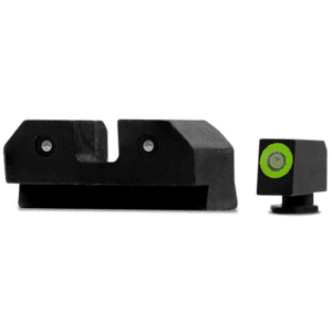 XS R3D Night Sight Set for Glock 17, 19, 22, 23, 24, 26, 27, 31, 32, 33, 34, 35, 36, 38 Steel 3-Dot Tritium Ember Glow Front Dot with Green Outline