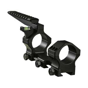 Hawkins Precision Heavy Tactical 1-Piece 34mm Picatinny Scope Mount with Offset Level Cap and Picatinny Rail Matte Black Low