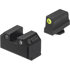 Night Fision Optic Height Night Sight Set for Glock 17, 19, 45 with 507k, EPS Carry Yellow Front