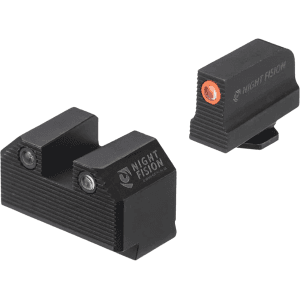 Night Fision Optic Height Night Sight Set for Glock 17, 19, 45 with 507k, EPS Carry Orange Front