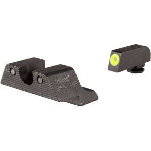 Trijicon HD Night Sight Set for Glock 42, 43, 43X, 48 Steel Matte 3-Dot Tritium Green with Yellow Front Dot Outline