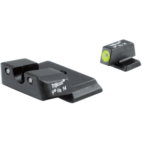Trijicon HD Night Sight Set for S&W M&P Shield, Shield M2.0 9mm, 40 S&W Steel Matte 3-Dot Tritium Green with Yellow Front Dot Outline