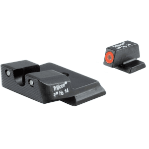Trijicon HD Night Sight Set for S&W M&P Shield, Shield M2.0 9mm, 40 S&W Steel Matte 3-Dot Tritium Green with Orange Front Dot Outline