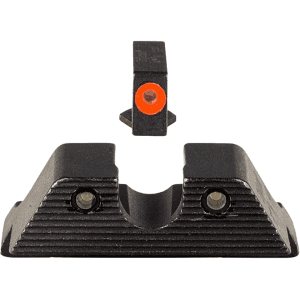 Trijicon HD XR Night Sight Set for Glock 17, 17L, 19, 22, 23, 24, 25, 26, 27, 28, 31, 32, 33, 34, 35, 37, 38, 39 Gen 1, 2, 3, 4, 5 Steel Matte 3-Dot Tritium Green with Orange Front Dot Outline