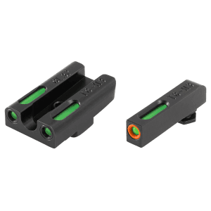 TRUGLO TFX Pro Sight Set for Glock 42, 43, 43X Tritium / Fiber Optic Green with Orange Front Dot Outline