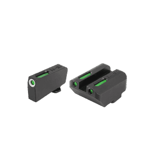 TRUGLO TFX Sight Set Suppressor Height for Glock 20, 21, 25, 29, 30, 31, 32, 37, 40, 41 Tritium / Fiber Optic Green with White Front Dot Outline