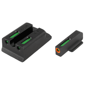 TRUGLO TFX Pro Sight Set for Ruger SR9, SR9C, SR40, SR40C, SR45 Tritium / Fiber Optic Green with Orange Front Dot Outline