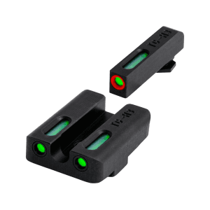 TRUGLO TFX Pro Sight Set for Glock 17, 19, 22, 23, 24, 26, 27, 33, 34, 35 Gen 1, 2, 3, 4, 5 Tritium / Fiber Optic Green with Orange Front Dot Outline