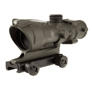 Trijicon ACOG TA31-D Rifle Scope 4x 32mm Dual-Illuminated Green Chevron 223 Remington Reticle with TA51 Flattop Mount Cerakote Olive Drab