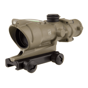 Trijicon ACOG TA31 BAC Rifle Scope 4x 32mm Dual-Illuminated Green Horseshoe 223 Remington Reticle with TA51 Flattop Mount Cerakote Flat Dark Earth