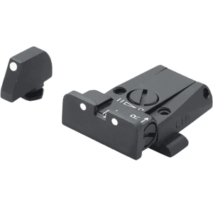 LPA SPR Adjustable Sight Set for Glock 17, 19, 22, 23, 34, 35 Steel White Dot