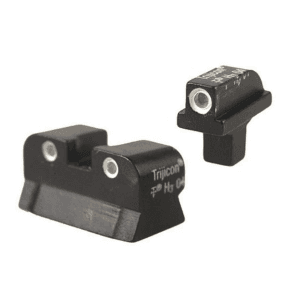 Trijicon Bright & Tough Night Sight Set for 1911 Stake-On Wide Tenon Front & Standard GI Rear Cut Steel Matte 3-Dot Tritium Green