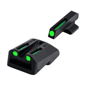 TRUGLO TFO Sight Set for 1911 Comander, Officer Novak Cut Steel Tritium Fiber Optic Green